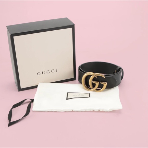 Gucci Re-Edition Wide Leather GG Belt - Picture 2 of 6